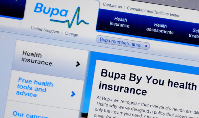 General view of BUPA website page. PRESS ASSOCIATION Photo. Picture date: Tuesday December 11, 2012. Photo credit should read: Rui Vieira/PA Wire