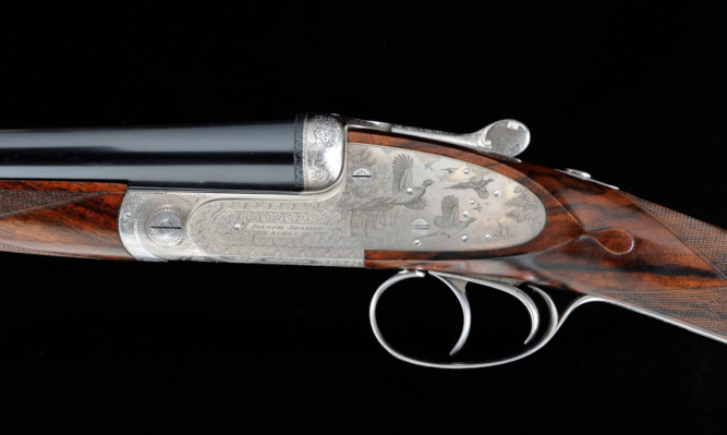 A rare 12-bore sidelock ejector gun by London maker Joseph Brazier, with engraving by Alan Brown.