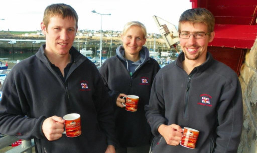 Anstruther lifeboat crew members, from left: Barry Gourlay, Rebecca Jewell and Euan Hoggan.