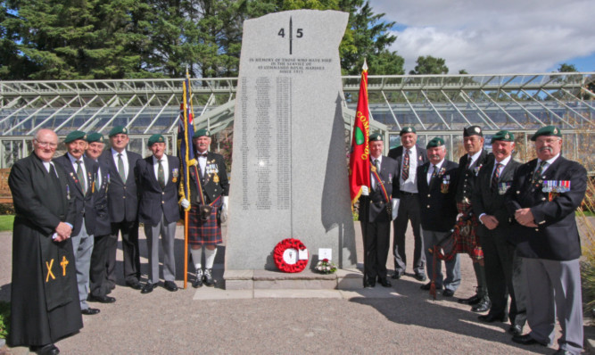 The memorial service for marines Dennis Leach and Michael Southern, of 45 Commando, who died as a result of an IRA bomb in August 1974.