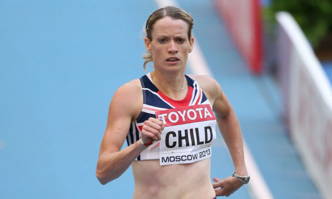 Eilidh Child on her way to booking her 400 metres semi-finals place in Moscow.