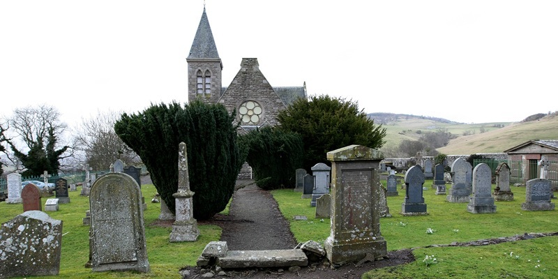 General view of Kinfauns Church churchyard which is to get some funding for refurbishment.