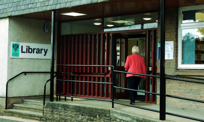 The entrance to Blairgowrie Library, which a former member of staff says is proving less than welcoming to members of the public because of the bad behaviour of a group of girls.