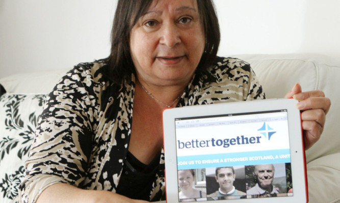 Georgia Cruickshank claims she faced 'sinister' posts as a result of her support for the Better Together campaign.