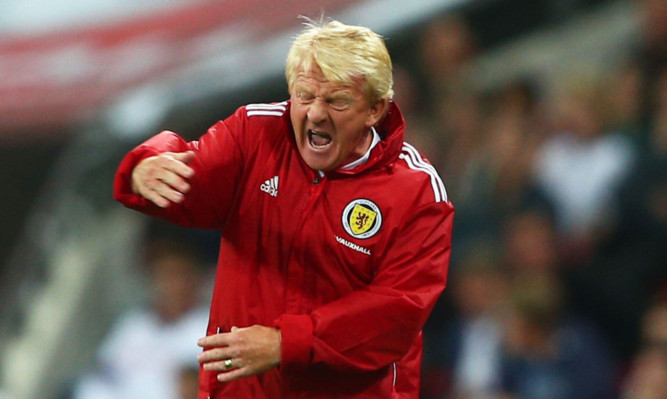 Gordon Strachan barking out instructions during Wednesday's match.