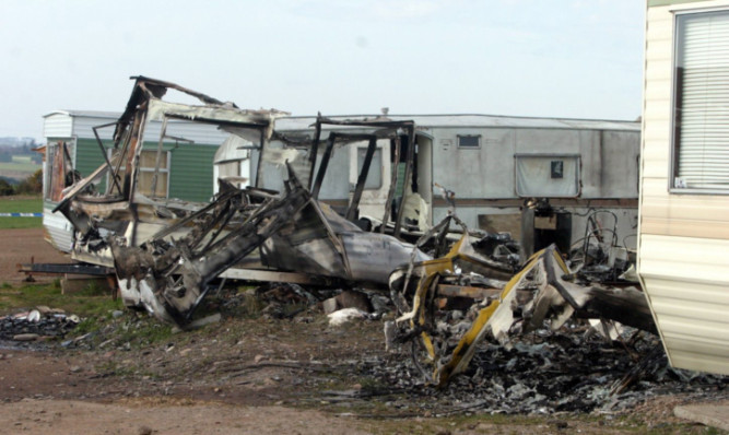 The scene of the fire at Birkhill Farm that killed migrant worker Petr Adamik.