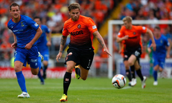 United striker David Goodwillie in action against Inverness Caledonian Thistle at the weekend.