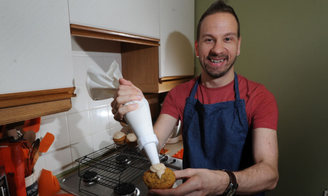 Stuart Vettese at home in Arbroath with some of his baking.