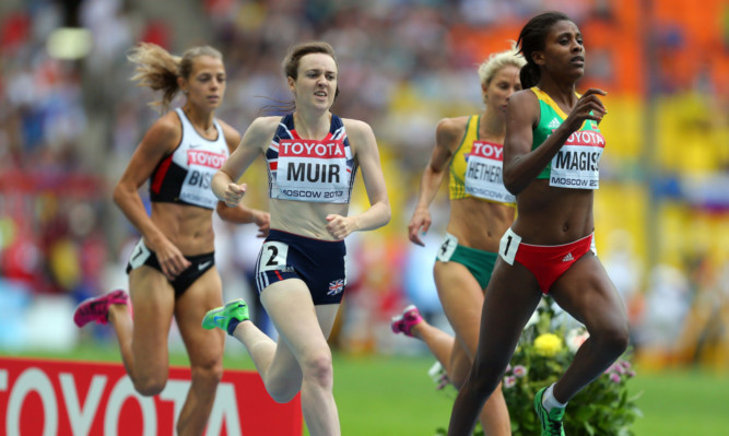 Laura Muir digs in to reach the semi-finals of the 800 metres.