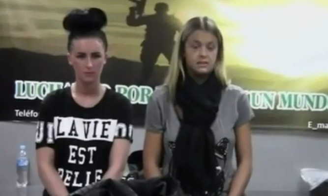 Melissa Reid and Michaella McCollum Connolly after being detained in Peru.