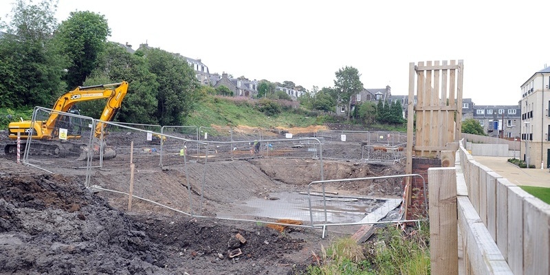 Area behind Victoria Terrace where the trees have been cut down