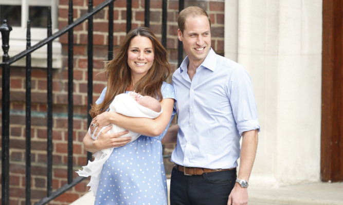 The Duke and Duchess of Cambridge leaving hospital Prince George.