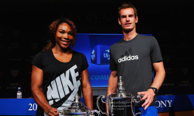 Champions Serena Williams and Andy Murray at Thursday's draw.