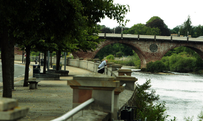 The area in Tay Street, Perth, that the council is considering as a location for riverside cafes.