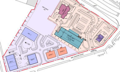 Our graphic shows a map of the Kingsway East retail park plans.