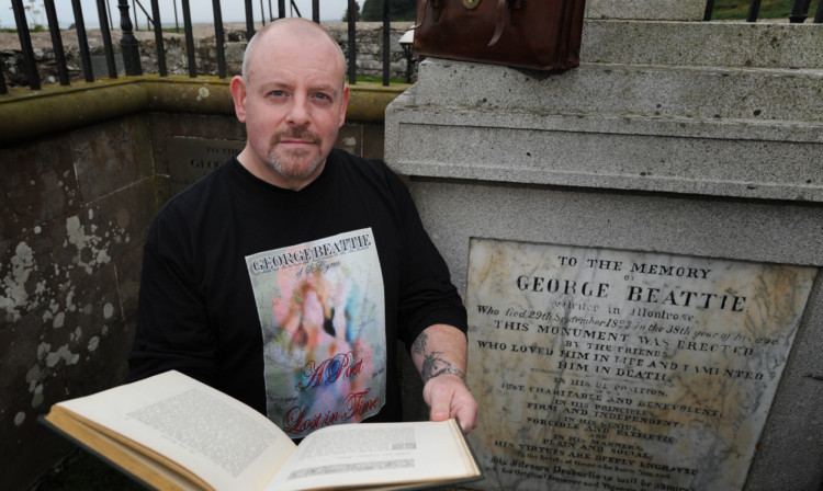 Arbroath man Barry Graham who has been researching the history of tragic poet George Beattie.