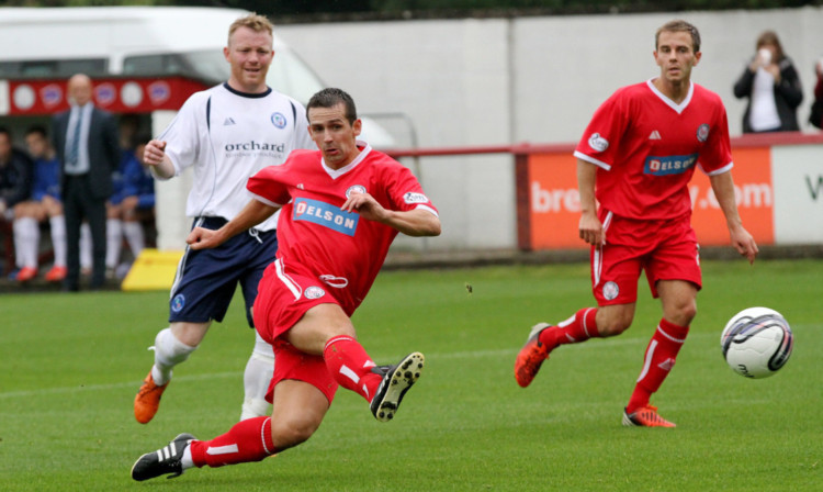 Craig Molloy pounces to give Brechin the lead in 18 minutes.