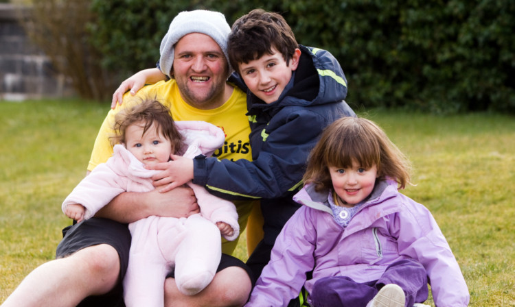 Alan Glynn with Christina, Billy and Amber.