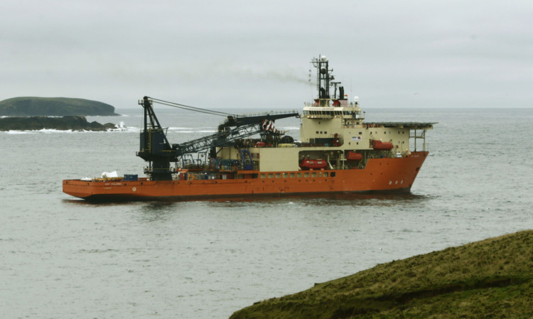 Dive vessel Bibby Polaris, which was involved in the salvage of a Super Puma helicopter that plunged into the North Sea.