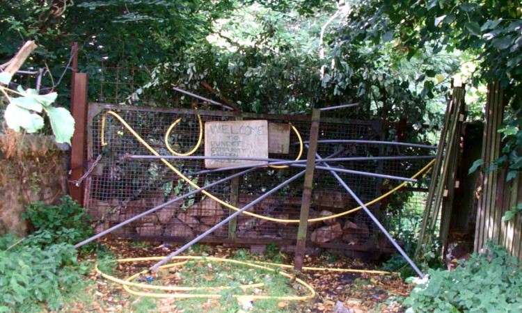 The entrance to the council-owned site off Liff Road.