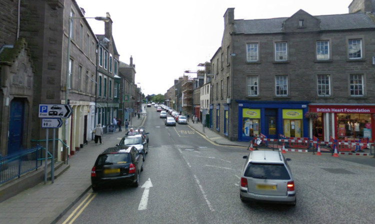Forfar High Street, where the woman is believed to work.