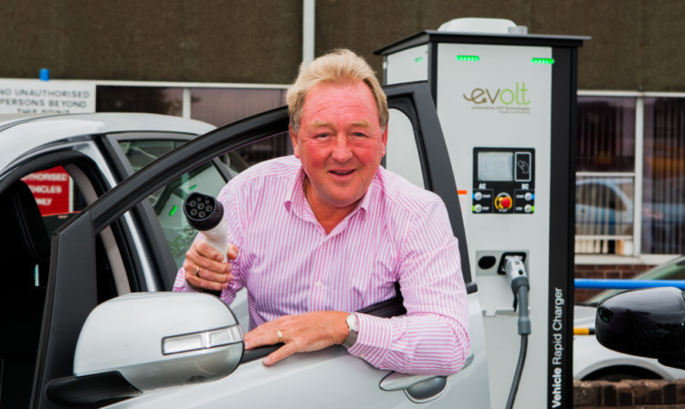 A look at the future: Dave Young with the new electric car for the taxi business.