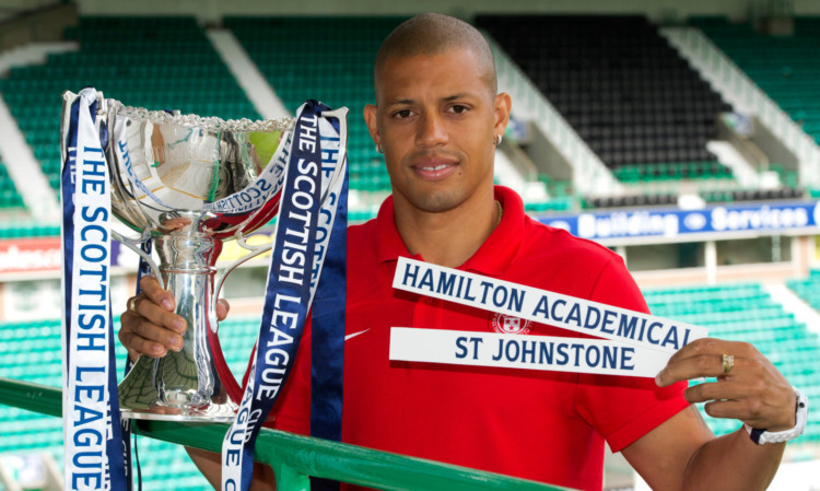 Hamiltons Michael Antoine Curier is all smiles as he looks ahead to his sides third-round clash with St Johnstone.