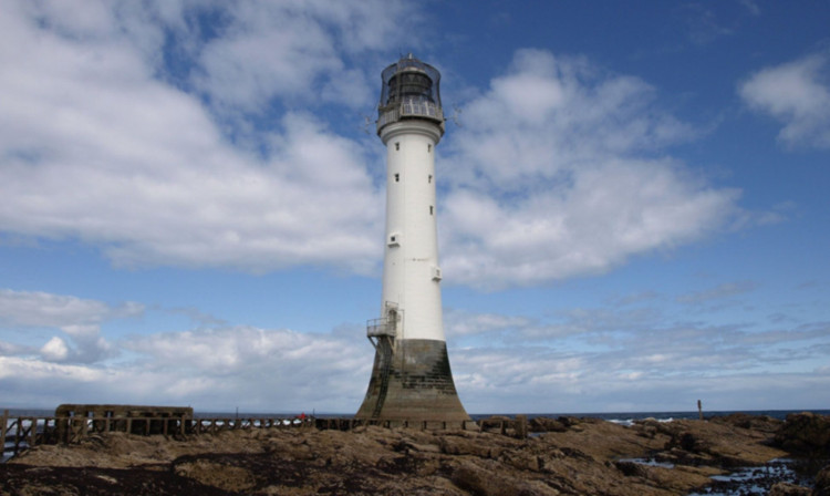 The Bell Rock Lighthouse off the coast of Arbroath.