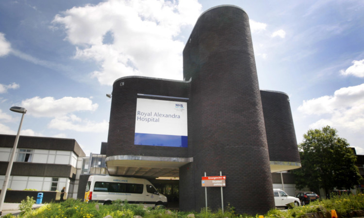 Royal Alexandra Hospital in Paisley has 623 beds covered by an Han team of just five doctors.