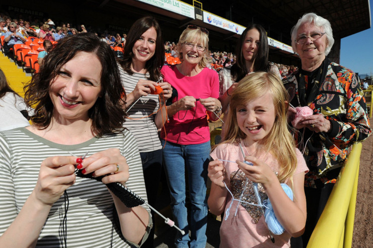 The weekend fixture at Tannadice Park was slightly unusual on September 8 as the clicking of knitting needles replaced the roar of the fans. The Big Knit 2013 saw more than 1,250 knitters off all ages in the stands and simultaneously knitting together for 15 minutes. Their aim had been to break the Guinness World Record, set at 3,081. Sadly, they didnt quite have the numbers to do so but the event was hailed as a Scottish record.