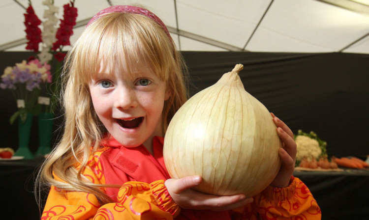 Youngster Esther Smyth was amazed by an encounter with a giant onion.