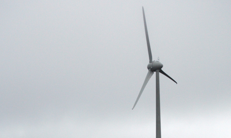 Kris Miller, Courier, 21/12/12. Picture today at Ark Hill, Angus shows the first wind turbine to be erected.