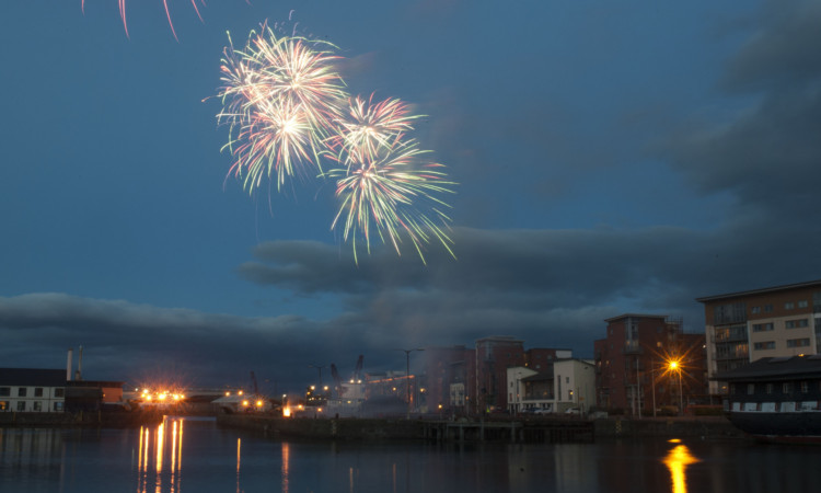 Tuesday night's fireworks display in full swing.