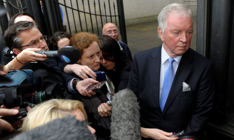 Bill Walker leaving Edinburgh Sheriff Court after the guilty verdict.