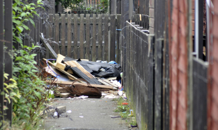 The remains of the fire at Mauchline Terrace.