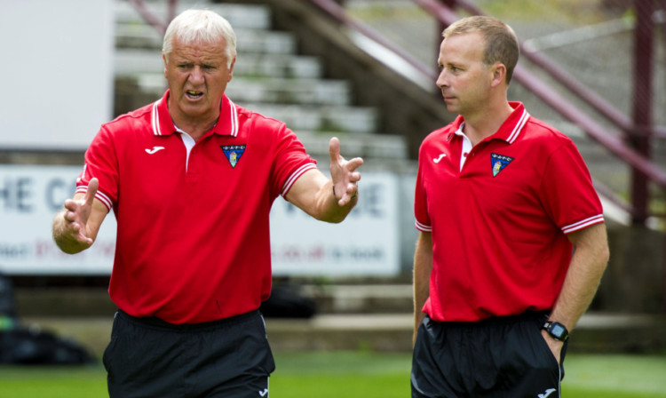 Dunfermline manager Jim Jefferies (left) and Head of Youth Development Stephen Wright.