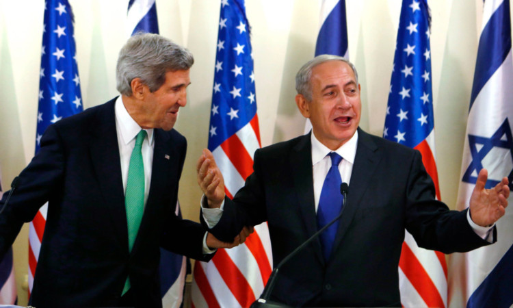 US Secretary of State John Kerry, left, with Israels Prime Minister Benjamin Netanyahu in Jerusalem.