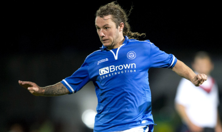 Stevie May in action for St Johnstone.