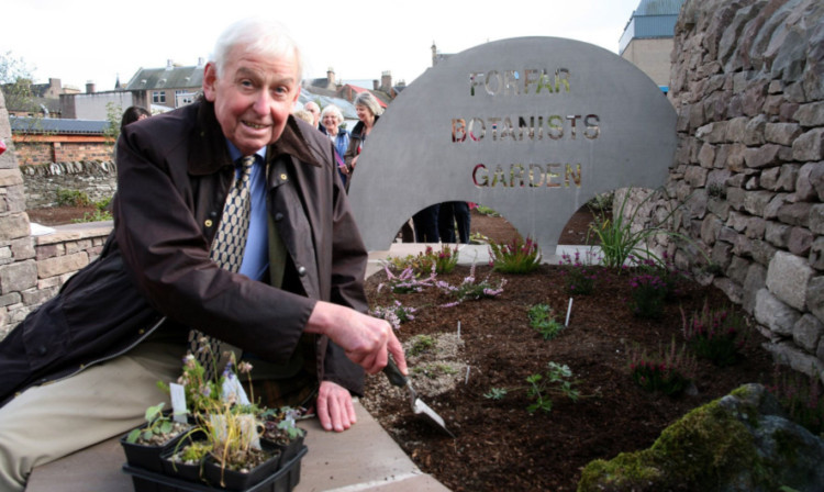 James Meikle, great-great-grandson of botanist Thomas Drummond, at the new garden at the Myre in Forfar.