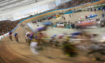The Sir Chris Hoy Velodrome. Most of the 2014 games venues are complete, but contracts worth tens of millions of pounds remain up for grabs.