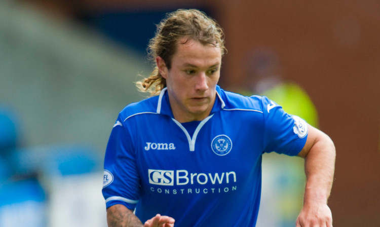Stevie May in action for St Johnstone.