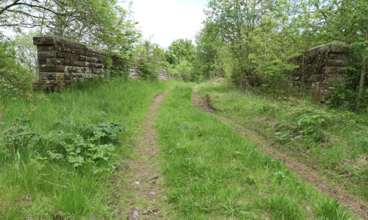 Part of the disused railway line from Perth to Edinburgh.