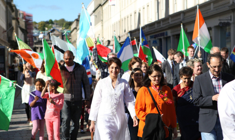 Dundee city centre was a riot of colour as the flags of every nation were paraded in the City Square.