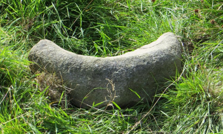 The possible Neolithic quern stone found in Balnaguard Glen.