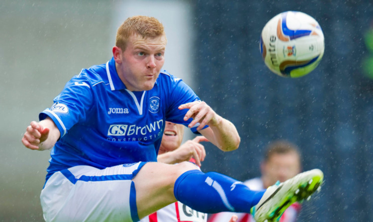 Brian Easton in action for St Johnstone.