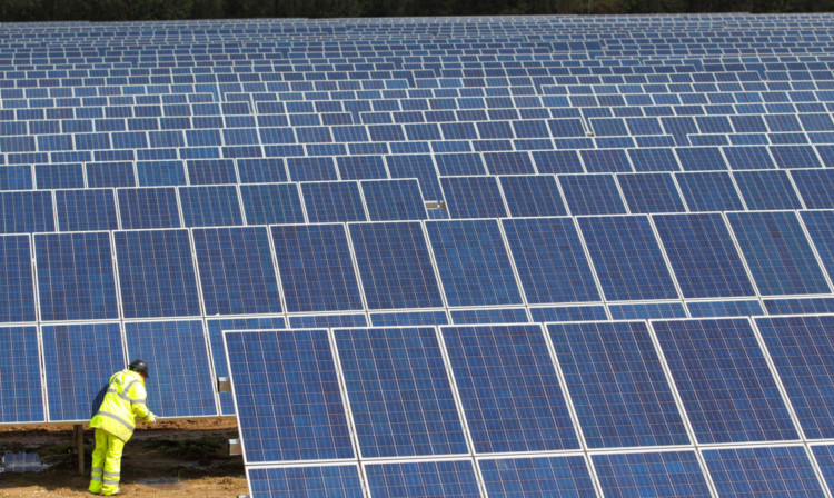 An example of a solar farm at Cadland in Hampshire.