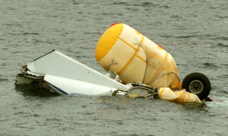 The wreckage of the Super Puma L2 helicopter which went down in the North Sea.