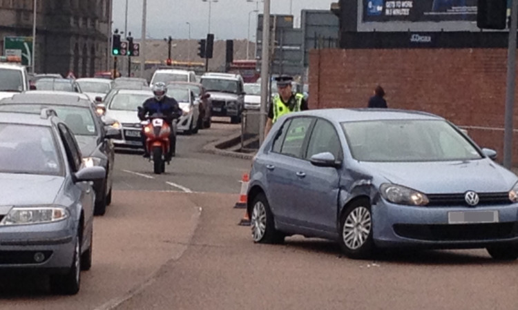 Police at the scene on Friday afternoon.