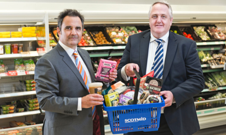 Fife Creamerys Steve Appolinari, left, with Scotmids bakery and local sourcing manager Stephen Brown.