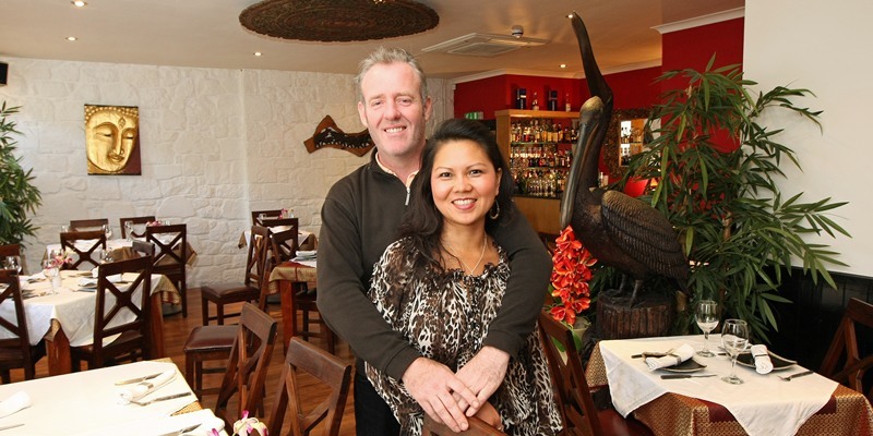 Kim Cessford, Courier - 05.10.10 - Nahm-Jim Restaurant in St Andrews gets the Gordon Ramsay treatment - words from Cheryl in Cupar - pictured in one of the dining areas are Sandy and Bee Mitchell